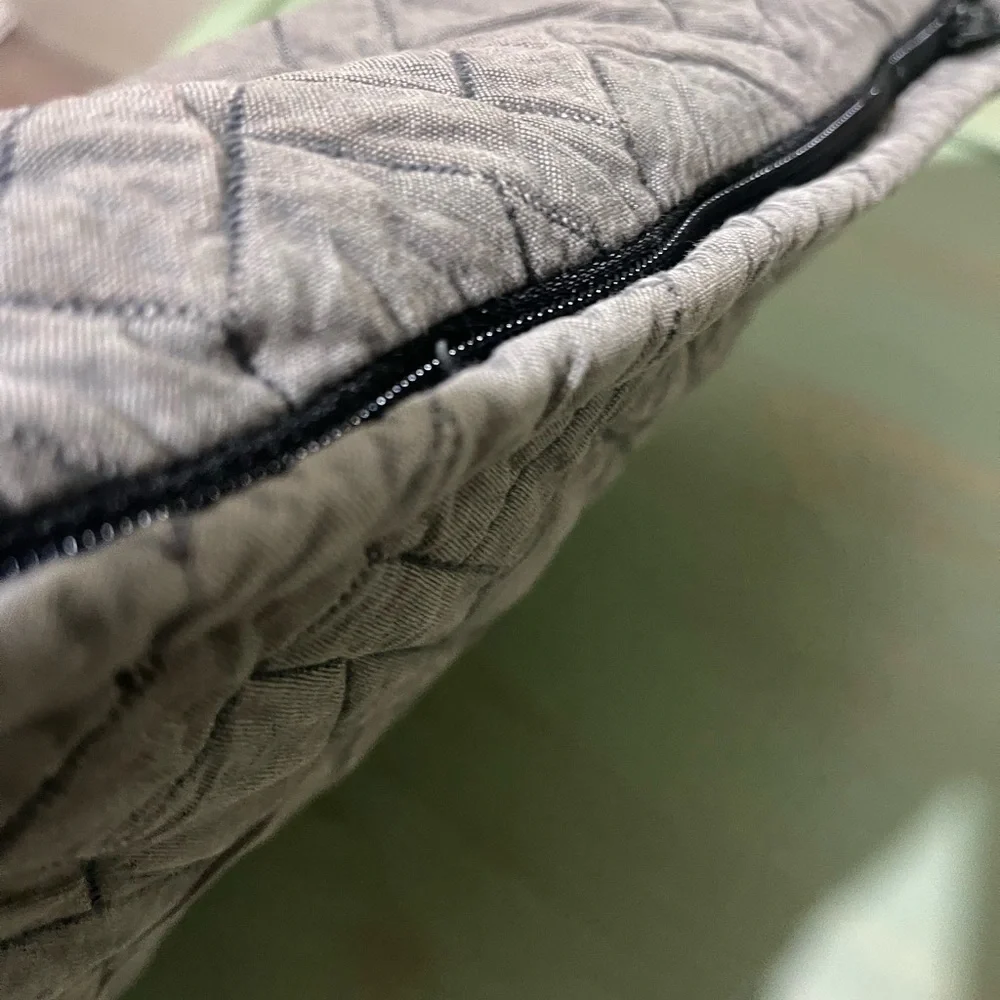 Set of two target large 22x22” grey quilted  zip up throw pillows